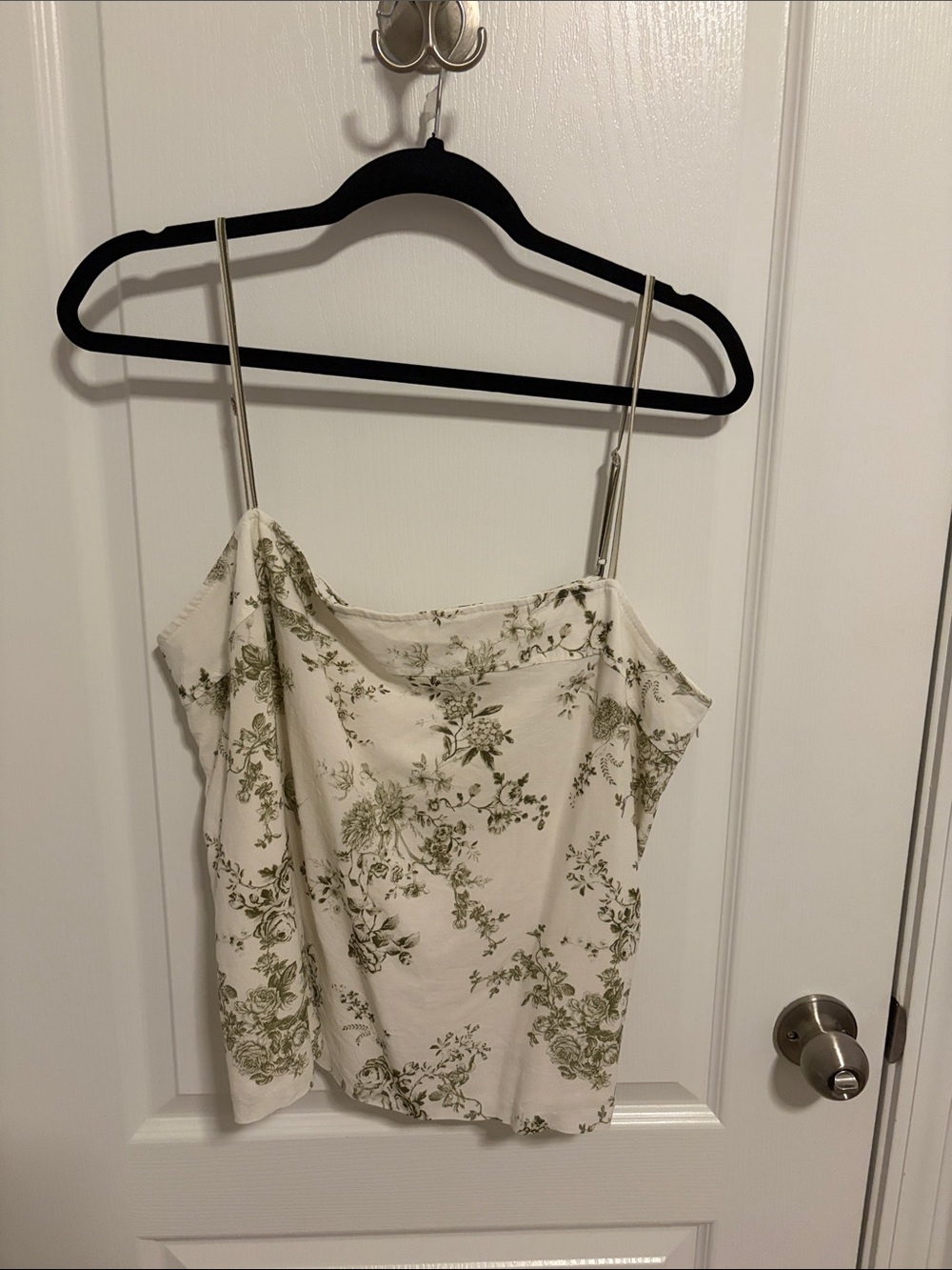 ANTONIO MELANI Cream Floral Spaghetti Strap Cami